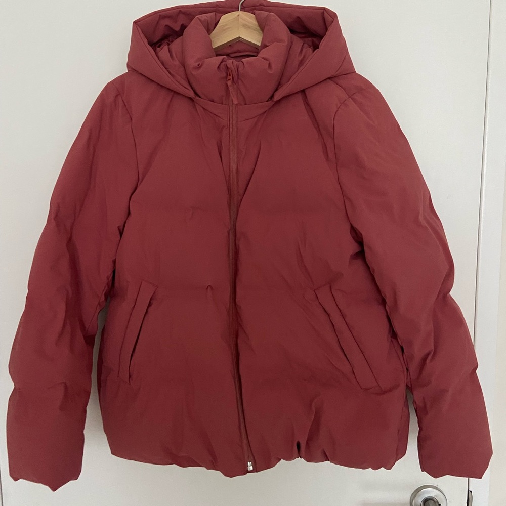 Uniqlo seamless down parka puffer jacket ski dusty pink L